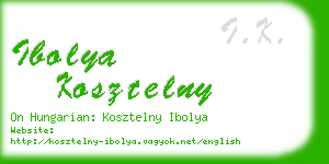 ibolya kosztelny business card